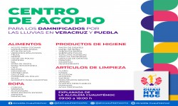 CUAUHT?MOC ABRE CENTRO DE ACOPIO EN SOLIDARIDAD CON DAMNIFICADOS POR LLUVIAS EN VERACRUZ Y PUEBLA
